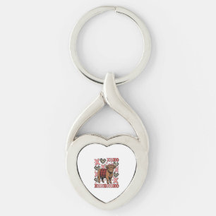 Cute Highland Cow XOXO Valentine Vintage Shirt Des Keychain