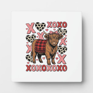Cute Highland Cow XOXO Valentine Vintage Shirt Des Plaque