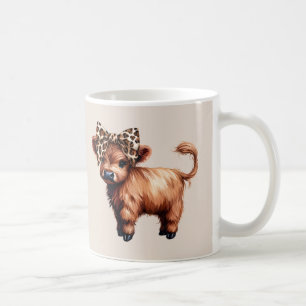 Cute Highland Cows Tan Coffee Mug