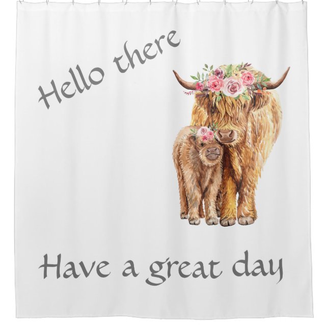 Cute Highland Cows with flowers (Front)