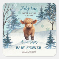 Cute Highland Holy Cow Winter Baby Shower