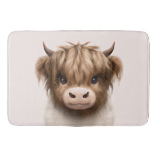 Cute Highlands Scottish Cow Bath Mat