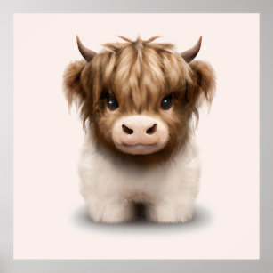 Cute Highlands Scottish Cow Poster
