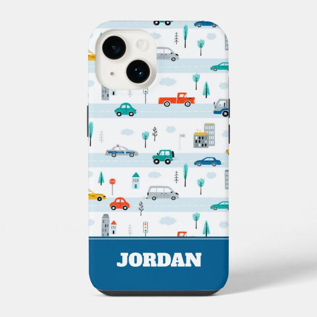Cute Highway Vehicle Pattern iPhone Case (Back)