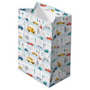 Cute Highway Vehicle Pattern Medium Gift Bag