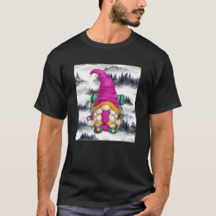 Cute Hiker Mom Hiking Backpack Mountain Hike Gnome T-Shirt