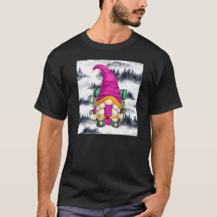 Cute Hiker Mom Hiking Backpack Mountain Hike Gnome T-Shirt