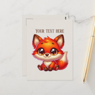 Cute hiking fox lovers customizable  postcard
