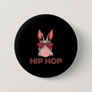 Cute Hip Hop Bunny Sunglasses Easter 2 Inch Round Button