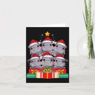 Cute Hip Le Hiptamus Christmas Tree Xmas Hat  Card