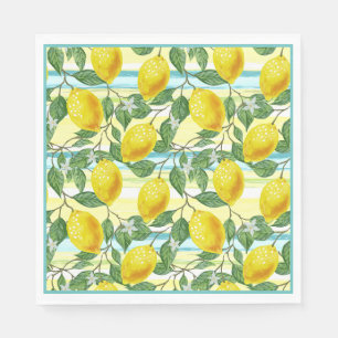 Cute Hip Tropical Summer Lemon Fruit Pattern Napkin