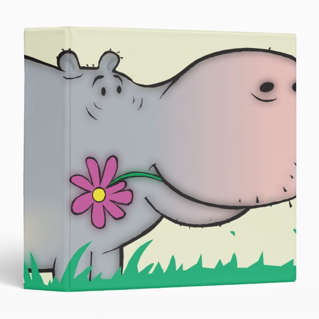 cute hippie hippo notebook binder (Front/Spine)