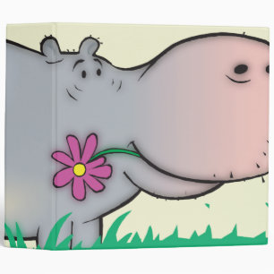 cute hippie hippo notebook binder