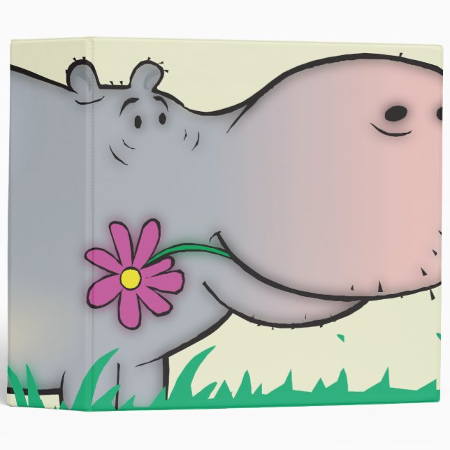 cute hippie hippo notebook binder (Front/Spine)