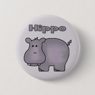 Cute Hippo 2 Inch Round Button