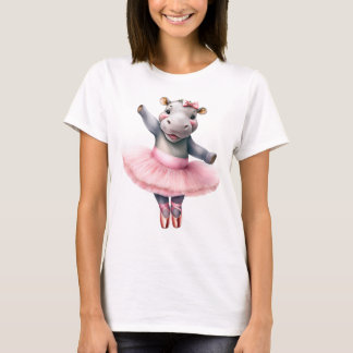 Cute hippo ballerina dancing ballet T-Shirt