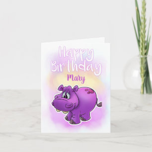 Cute Hippo Birthday Card
