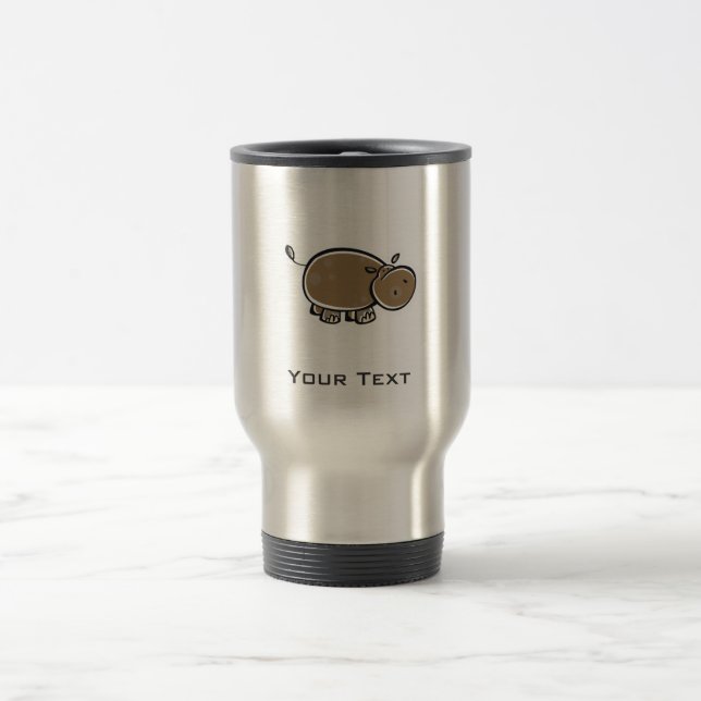 Cute Hippo; Cool Travel Mug (Center)