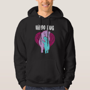 Cute Hippo Hug Baby Mommy Hugging Animal Lover Hoodie