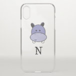 Cute hippo illustration safari monogram iPhone x case<br><div class="desc">Bring a splash of safari charm to your phone with our Cute Hippo Illustration Safari Monogram iPhone X Case. Perfect for those who love adding a personal touch to their accessories, this phone case is both adorable and unique. I crafted this delightful hippo illustration with lots of joy for my...</div>