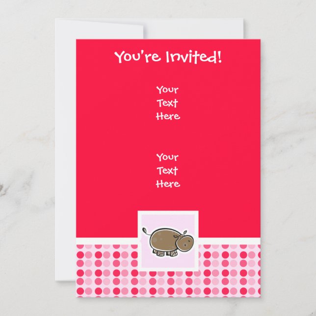 Cute Hippo Invitation (Front)