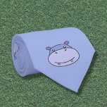Cute Hippo Neck Tie<br><div class="desc">For a man with humor,  get this neck tie with a cute hippo face! A funny gift for a husband or simply a friend,  he can wear it both at work and for parties or social receptions!</div>
