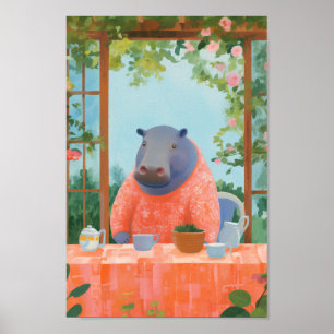 Cute Hippo Poster