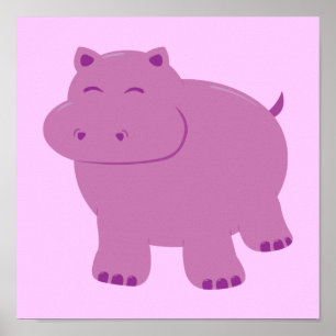 Cute Hippo Poster
