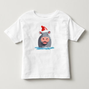 Cute HIPPO Safari Santa Christmas Costume Squad Toddler T-shirt