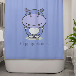Cute Hippo Shower Curtain
