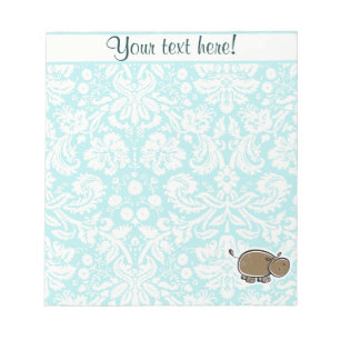 Cute Hippo; Teal Notepad