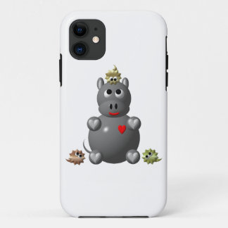 Cute Hippo with Hamsters iPhone 11 Case