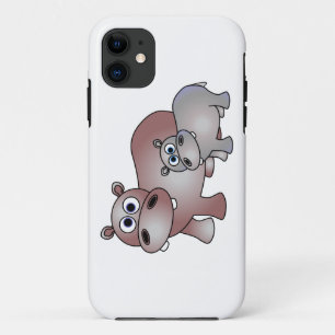 Cute Hippopotamus Mom and Baby iPhone 11 Case