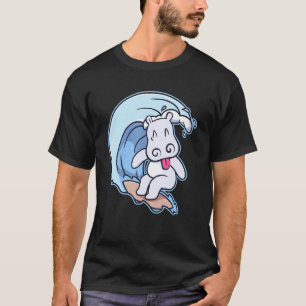 Cute Hippopotamus Surfing T-Shirt