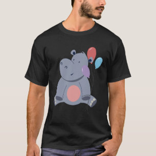 Cute Hippopotamus With Balloons T-Shirt