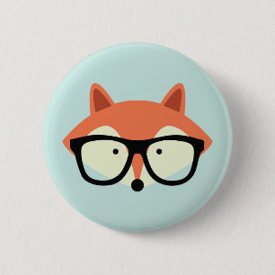 Cute Hipster Red Fox 2 Inch Round Button