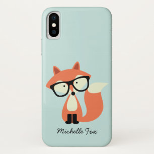 Cute Hipster Red Fox Case-Mate iPhone Case