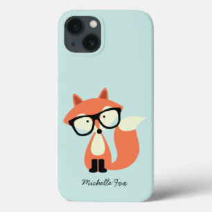 Cute Hipster Red Fox iPhone 13 Case