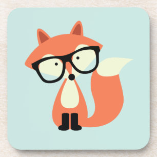 Cute Hipster Red Fox Coaster