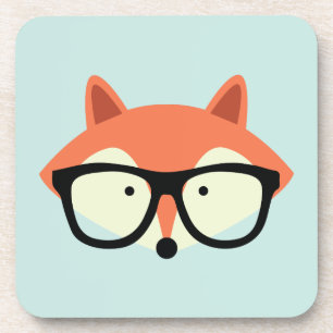 Cute Hipster Red Fox Coaster