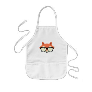 Cute Hipster Red Fox Kids Apron