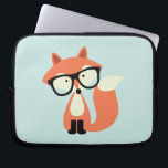Cute Hipster Red Fox Laptop Sleeve<br><div class="desc">Adorable illustration of a cute red fox wearing a pair of over sized glasses.</div>
