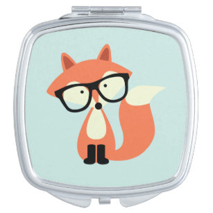 Cute Hipster Red Fox Mirror For Makeup