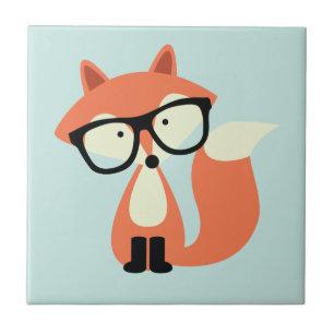 Cute Hipster Red Fox Tile