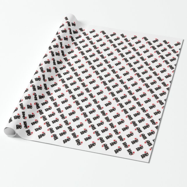 Cute Ho3 Ho Cubed Ho Ho Ho Wrapping Paper (Unrolled)