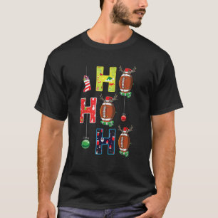 Cute Ho Ho Ho Football Player Reindeer Boys Christ T-Shirt