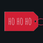 Cute Ho Ho Ho Santa Claus | Red Christmas Holiday Gift Tags<br><div class="desc">Spread holiday cheer with this playful red “Ho Ho Ho” gift tag. Featuring bold white typography on a festive red background, this minimalist and cute design captures the joy of Santa Claus and the Christmas season. Perfect for wrapping Christmas presents, party favours, stocking stuffers, and holiday thank you gifts. A...</div>