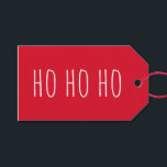 Cute Ho Ho Ho Santa Claus | Red Christmas Holiday Gift Tags<br><div class="desc">Spread holiday cheer with this playful red “Ho Ho Ho” gift tag. Featuring bold white typography on a festive red background, this minimalist and cute design captures the joy of Santa Claus and the Christmas season. Perfect for wrapping Christmas presents, party favours, stocking stuffers, and holiday thank you gifts. A...</div>