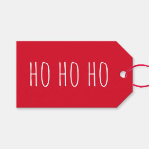 Cute Ho Ho Ho Santa Claus   Red Christmas Holiday Gift Tags