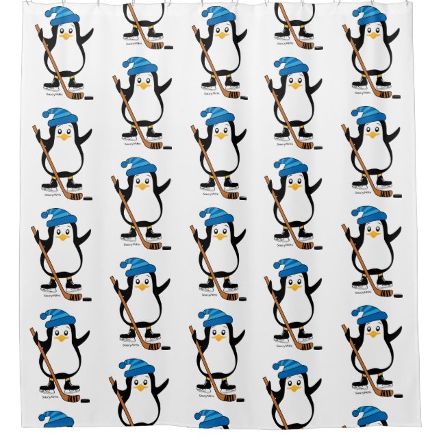 Cute Hockey Penguin with Hockey Stick (Front)
